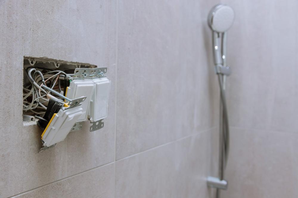 Installation de prises électriques dans une salle de bain